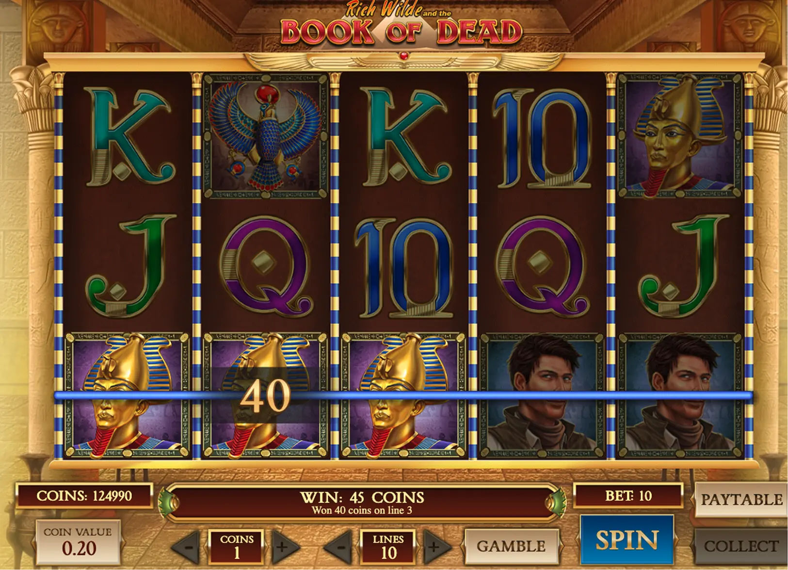 Book of Dead round in progress